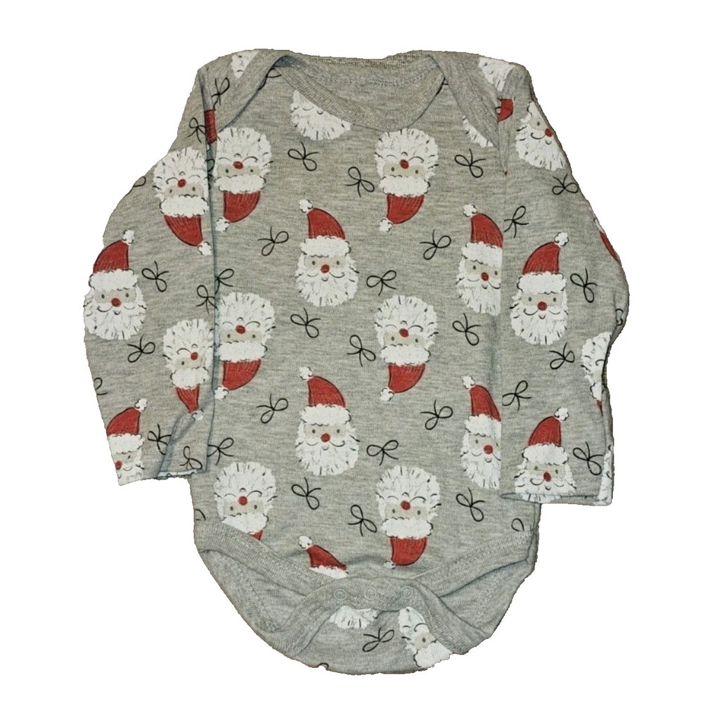 Chickpea Infant/Baby Unisex Christmas Santa Long Sleeve Bodysuit Size 12 Months